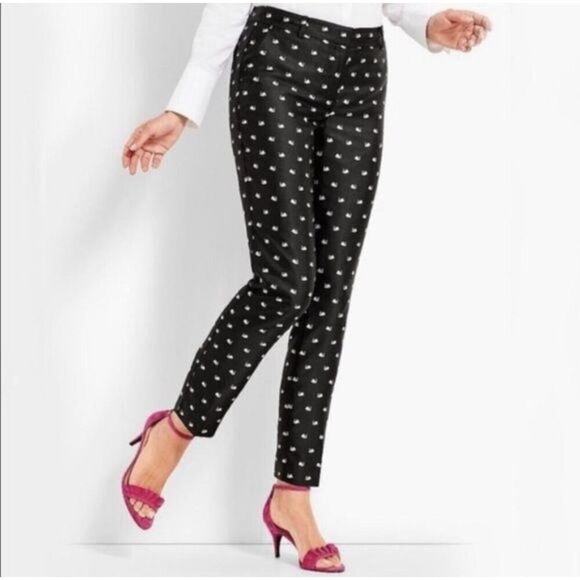 RSVP By Talbots Dress Ankle Hampshire Pants Black Swans High Waisted Size 4P - Picture 9 of 16